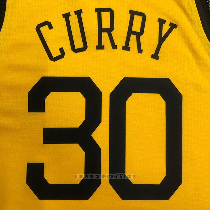 Camiseta Golden State Warriors Stephen Curry #30 Earned Amarillo